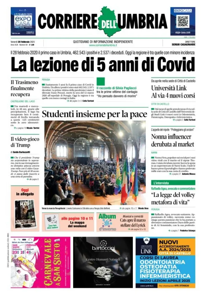 Prima-pagina-corriere umbria-del-2025-02-28